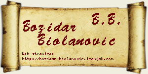 Božidar Biolanović vizit kartica